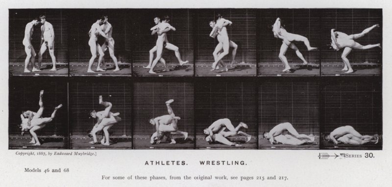La figure humaine en mouvement : Athlètes, lutteurs - Eadweard Muybridge