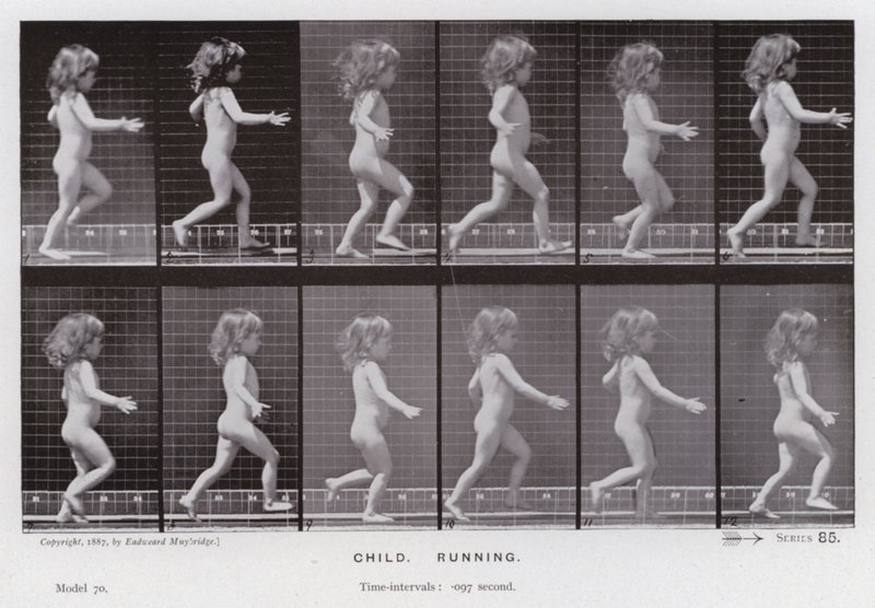 La figure humaine en mouvement : Enfant, courant - Eadweard Muybridge