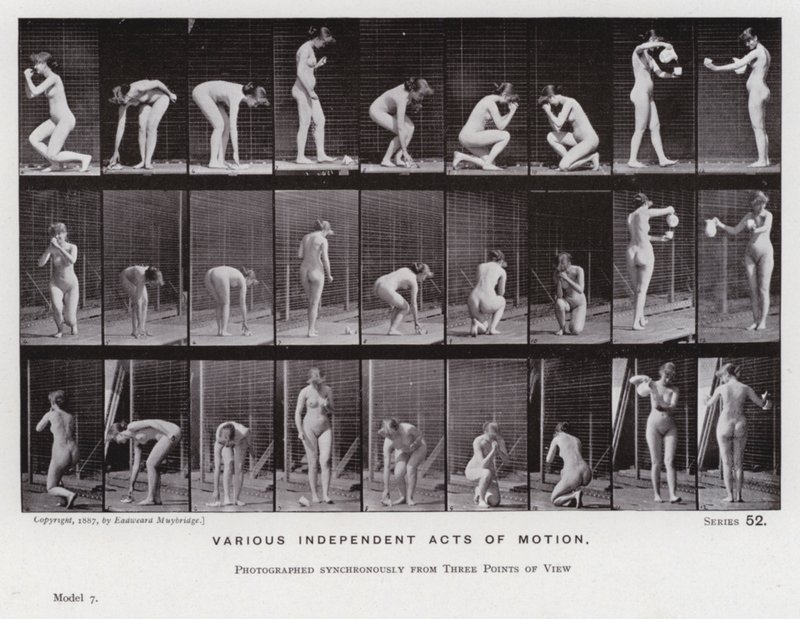 La figure humaine en mouvement : Divers actes indépendants de mouvement - Eadweard Muybridge
