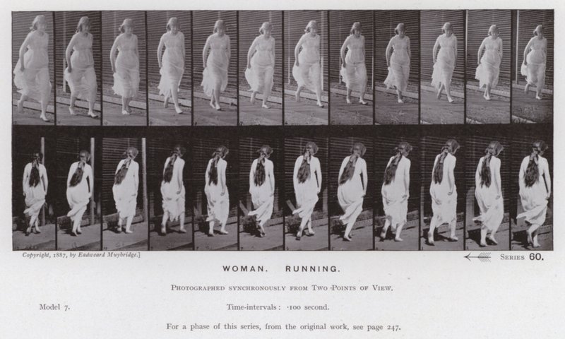 La Figure Humaine en Mouvement : Femme, courir - Eadweard Muybridge