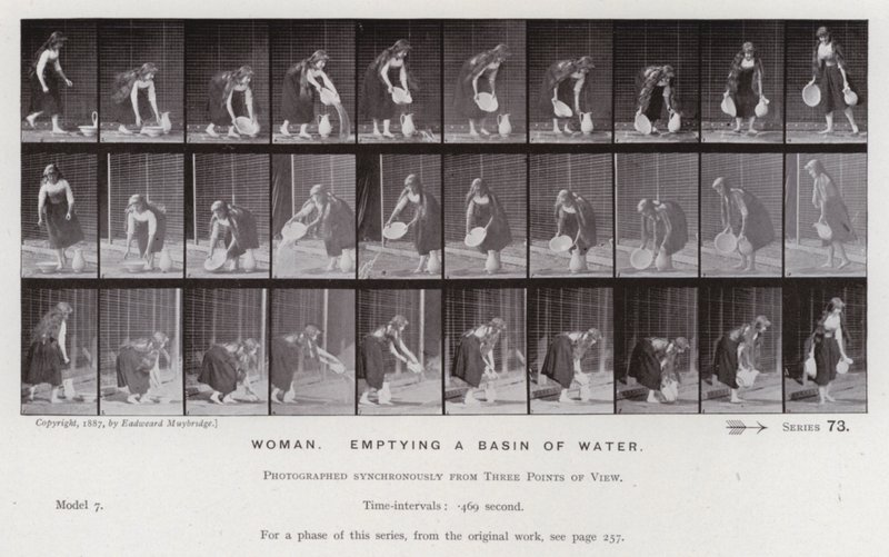 La figure humaine en mouvement : Femme, vidant un bassin d