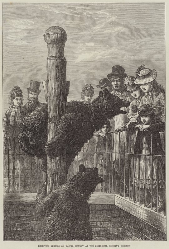 Réception des visiteurs le lundi de Pâques aux jardins de la Société zoologique - Ebenezer Newman Downard