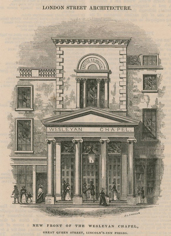 Nouvelle façade de la chapelle wesleyenne, Great Queen Street, Lincoln