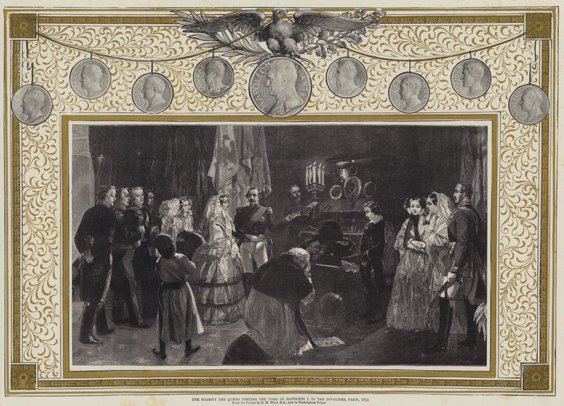 Sa Majesté la Reine visitant la tombe de Napoléon Ier aux Invalides, Paris - Edgar Melville (after) Ward