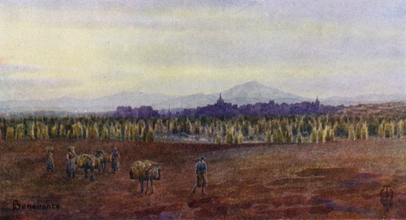 Espagne du Nord : Benavente, depuis le pont de Castro Gonzalo - Edgar T. A. Wigram