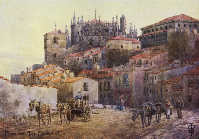 Espagne du Nord : Plasencia, les remparts et la cathédrale - Edgar T. A. Wigram