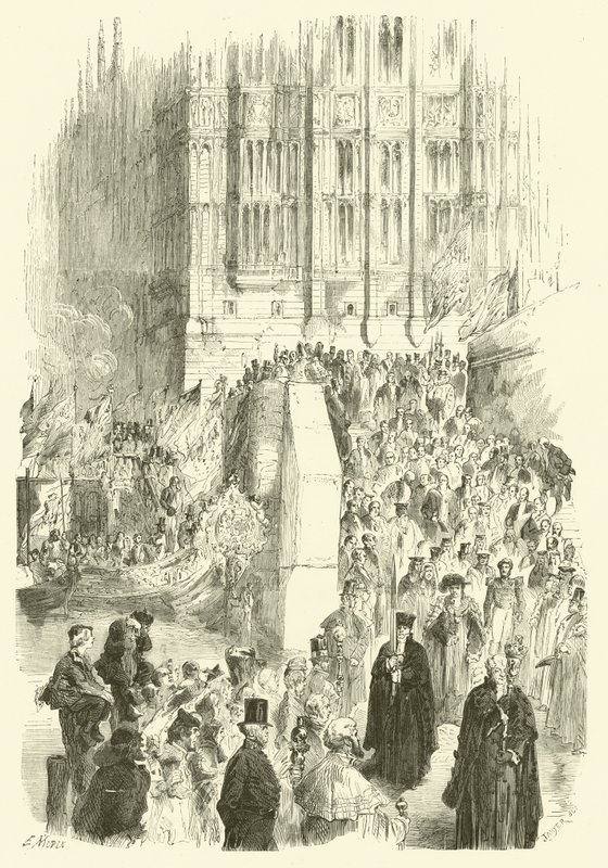 Cérémonie de prestation de serment du Lord Maire de Londres (gravure) - Edmond (after) Morin