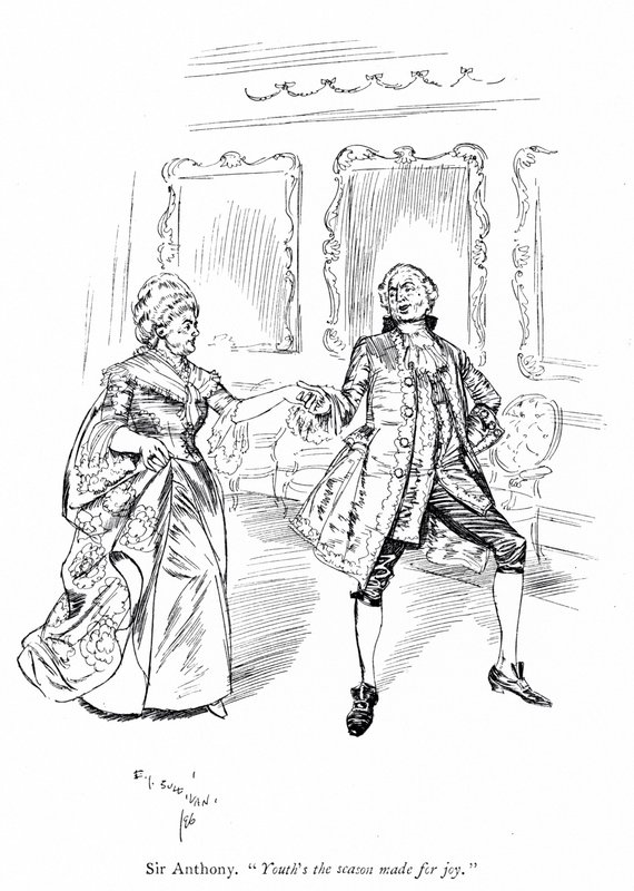 Illustration pour Les Rivaux de Sheridan (gravure) - Edmund Joseph (after) Sullivan
