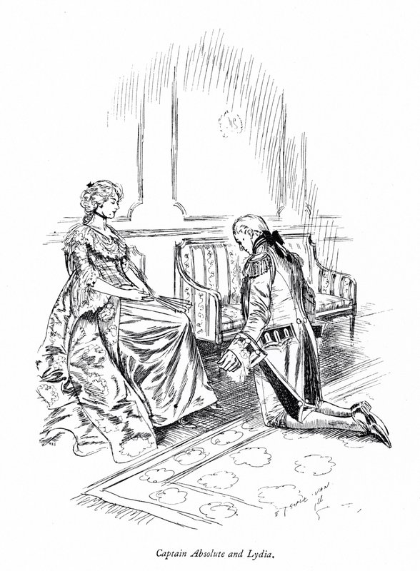 Illustration pour The Rivals de Sheridan (gravure) - Edmund Joseph (after) Sullivan