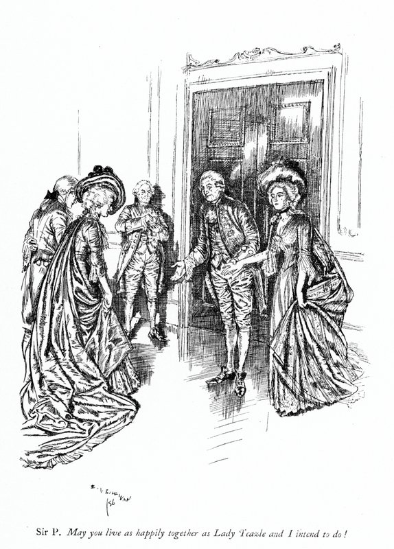 Illustration pour La School for Scandal de Sheridan (gravure) - Edmund Joseph (after) Sullivan
