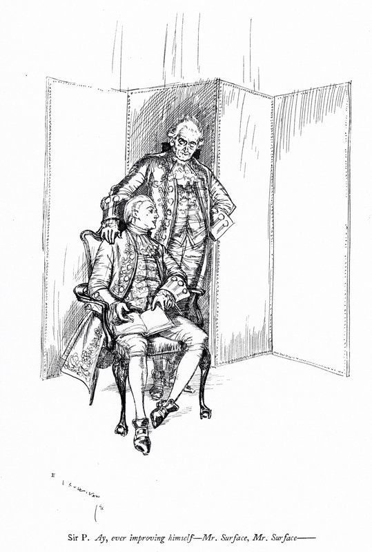 Illustration pour La School for Scandal de Sheridan (gravure) - Edmund Joseph (after) Sullivan