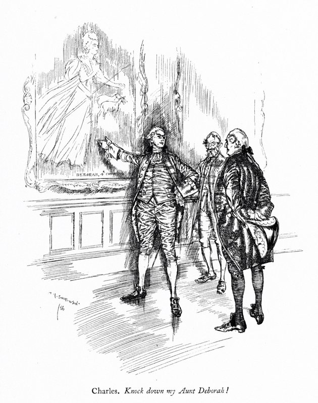Illustration pour La School for Scandal de Sheridan (gravure) - Edmund Joseph (after) Sullivan