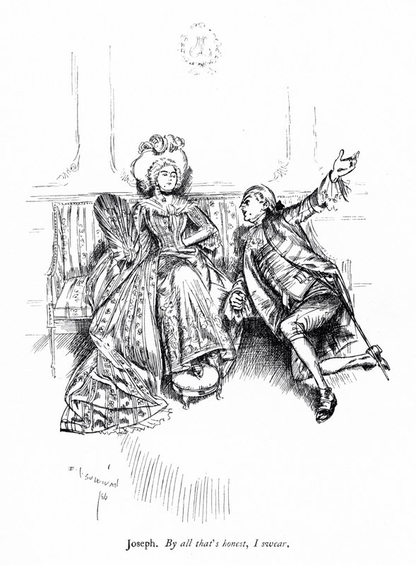 Illustration pour The School for Scandal de Sheridan (gravure) - Edmund Joseph (after) Sullivan