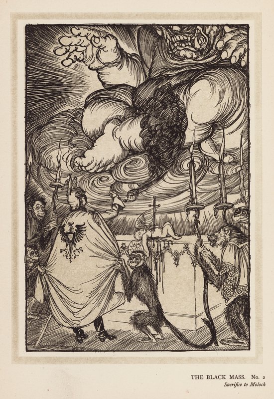 La guirlande du Kaiser : La messe noire (lithographie) - Edmund Joseph (after) Sullivan