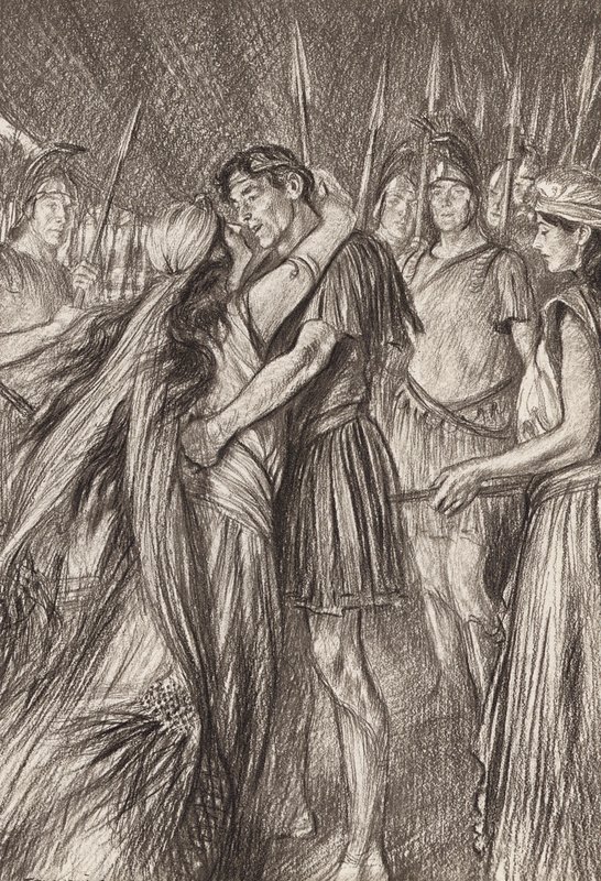 William Shakespeare : Antoine et Cléopâtre, Acte IV, Scène 4 - Edmund Joseph (after) Sullivan