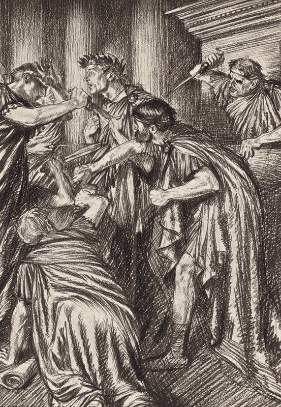 William Shakespeare : La Tragédie de Jules César, Acte III, Scène 1 - Edmund Joseph (after) Sullivan