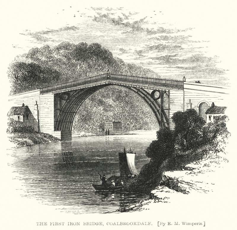 Le Premier Pont En Fer, Coalbrookdale (gravure) - Edmund Morison (after) Wimperis