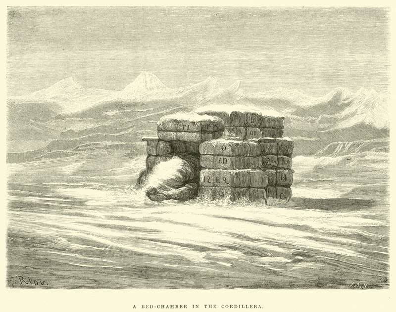 Une chambre à coucher dans la Cordillère - Edouard Riou