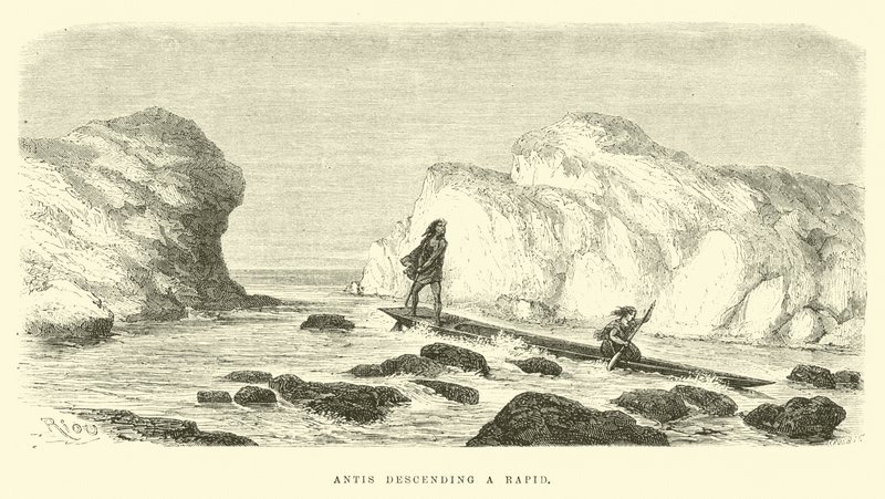 Antis descendant un rapide - Edouard Riou