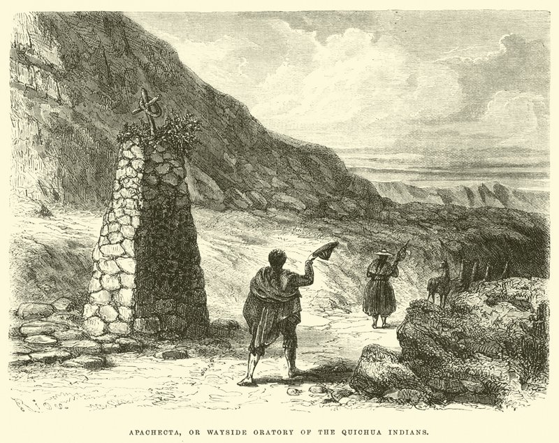 Apachecta, ou oratoire de bord de route des Indiens Quichua - Edouard Riou