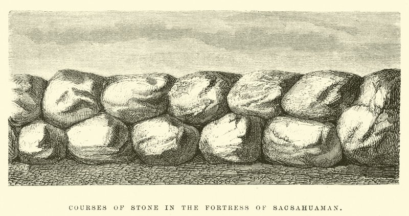 Cours de pierre dans la forteresse de Sacsahuaman - Edouard Riou