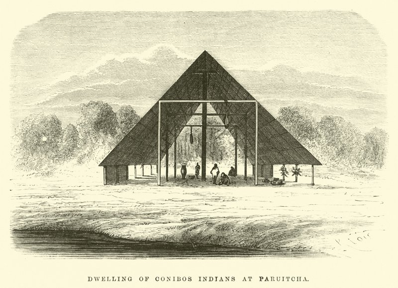 Habitation des Indiens Conibos à Paruitcha - Edouard Riou