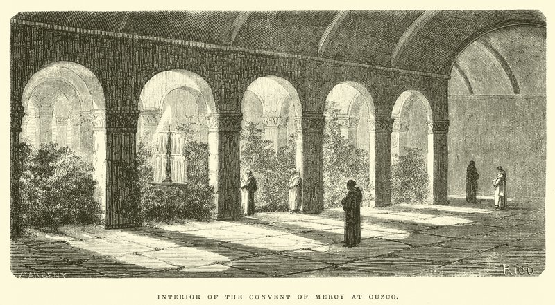 Intérieur du couvent de la Miséricorde à Cuzco - Edouard Riou