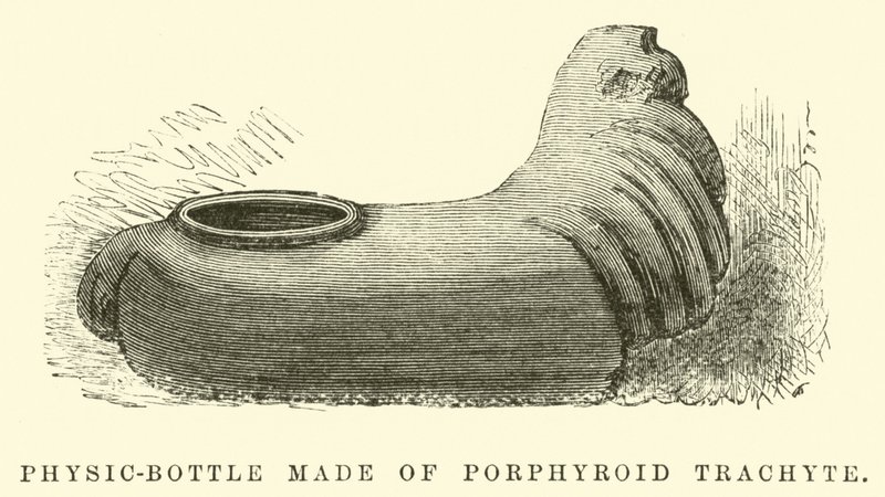 Bouteille de physique en trachyte porphyroïde - Edouard Riou