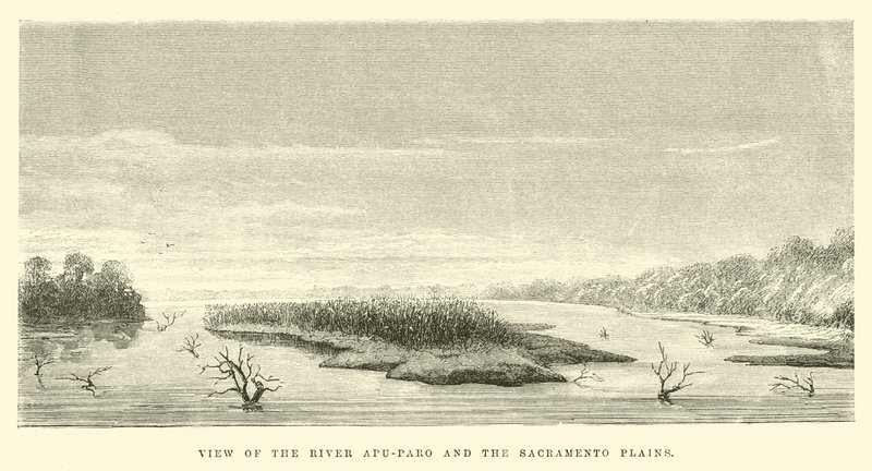 Vue de la rivière Apu-Paro et des plaines de Sacramento - Edouard Riou