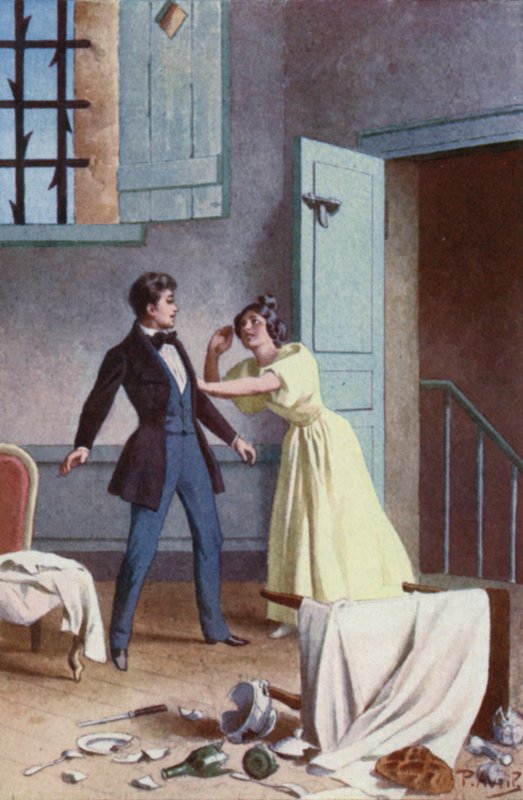 Serrant le bras de Fabrizio, elle cria As-tu mangé? - Edouard Henri Avril