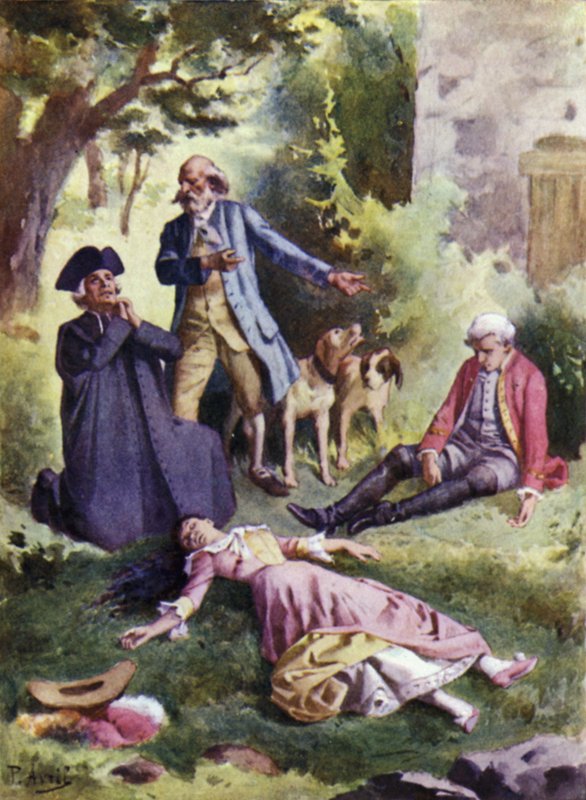 Mort, mort ! dit Patience, et voilà le meurtrier ! (Illustration pour Mauprat de George Sand) - Edouard Henri Avril