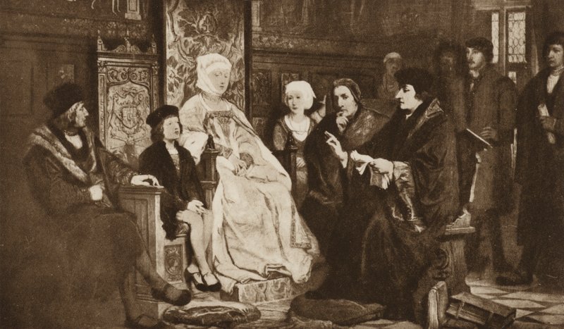 Érasme lisant au jeune empereur Charles V, Bruxelles - Edouard Jean Conrad (after) Hamman