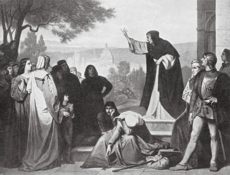 Savonarole prêchant - Edouard Jean Conrad (after) Hamman