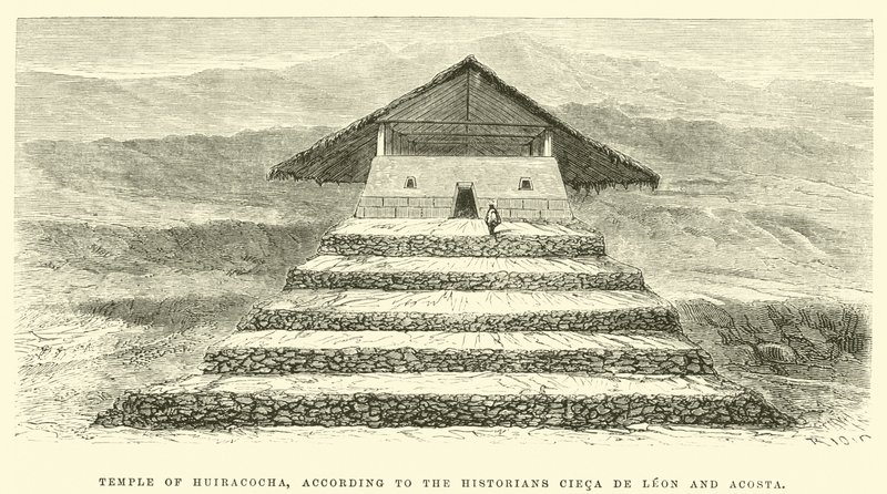 Temple de Huiracocha, selon les historiens Cieca de Leon et Acosta - Edouard Riou