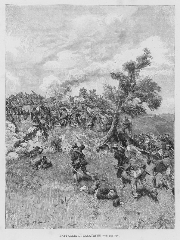 Bataille de Calatafimi (gravure) - Edouardo Matania
