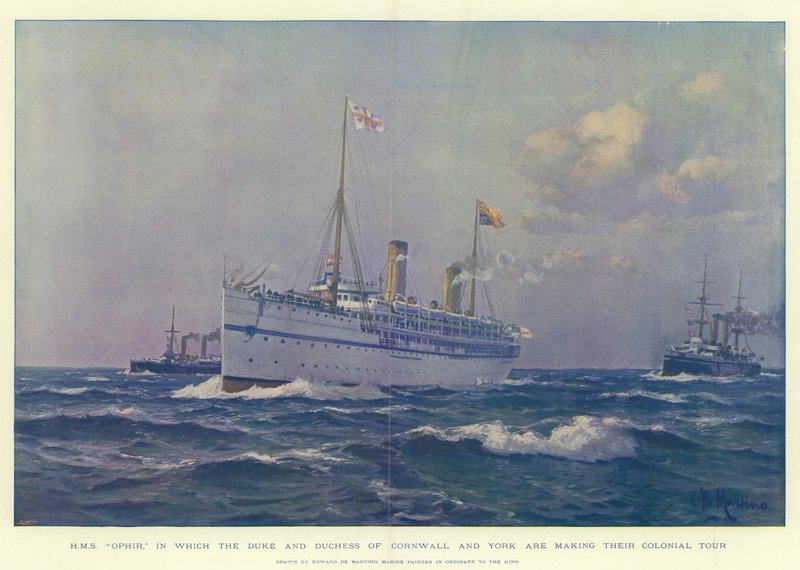 HMS Ophir, dans lequel le duc et la duchesse de Cornouailles et d