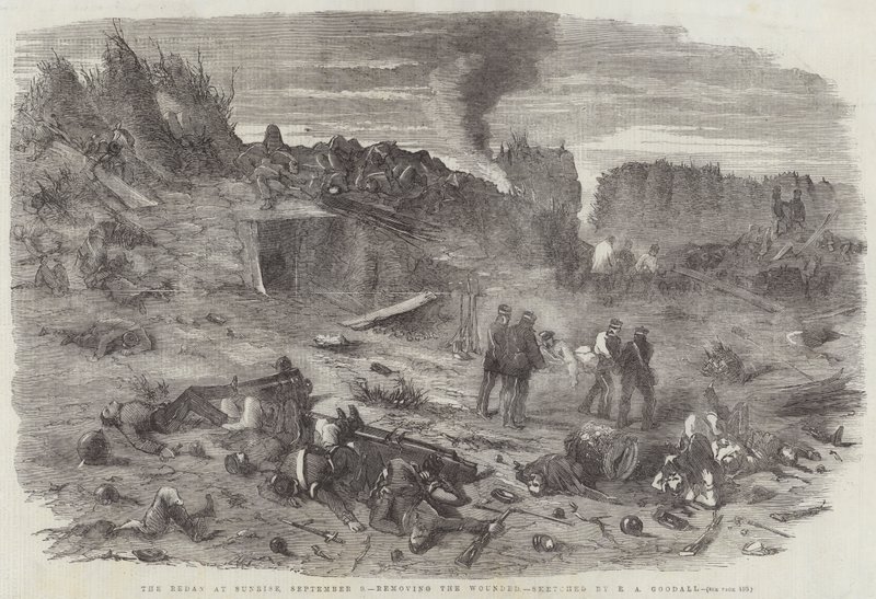 Le Redan au Lever du Soleil, 9 septembre, enlevant les Blessés - Edward Angelo Goodall