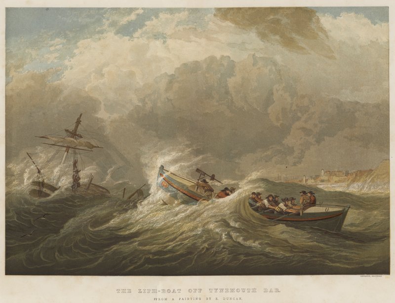 Le bateau de sauvetage au large de Tynemouth Bar - Edward Duncan