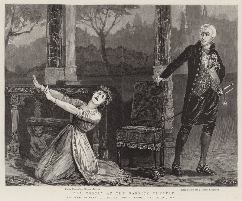 La Tosca au théâtre Garrick - Edward Frederick Brewtnall