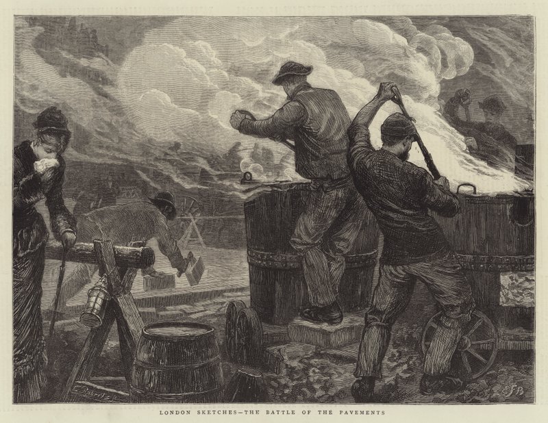 Croquis de Londres, la bataille des trottoirs - Edward Frederick Brewtnall