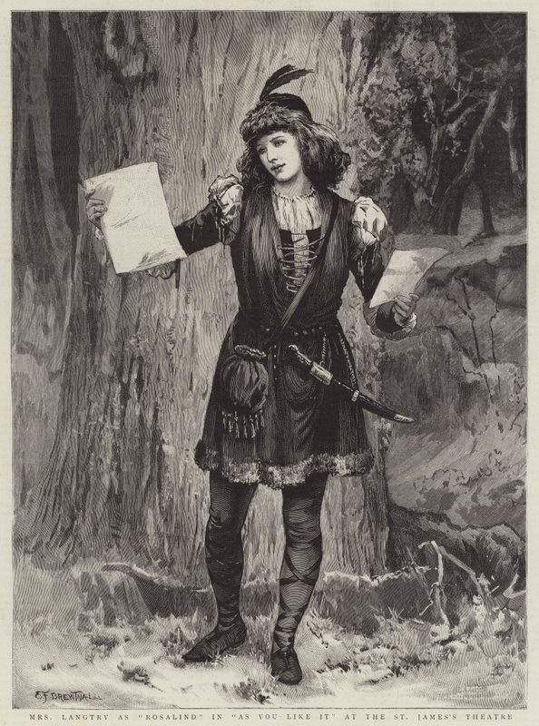 Mme Langtry en Rosalind dans Comme il vous plaira au Théâtre St James - Edward Frederick Brewtnall
