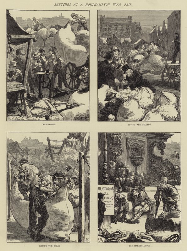 Croquis à une foire de laine de Northampton - Edward John Gregory