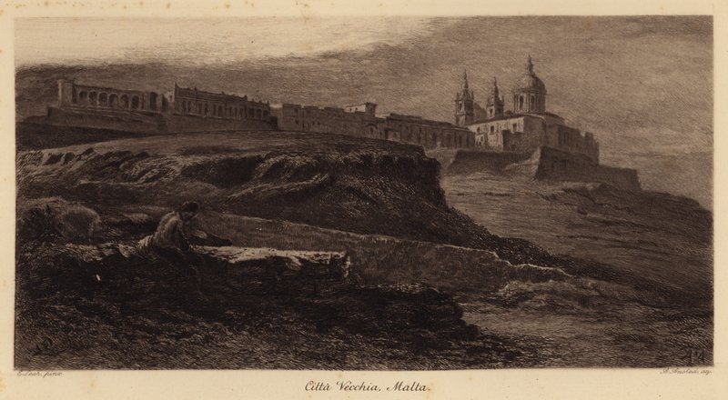 Citta Vecchia, Malte (gravure) - Edward (after) Lear