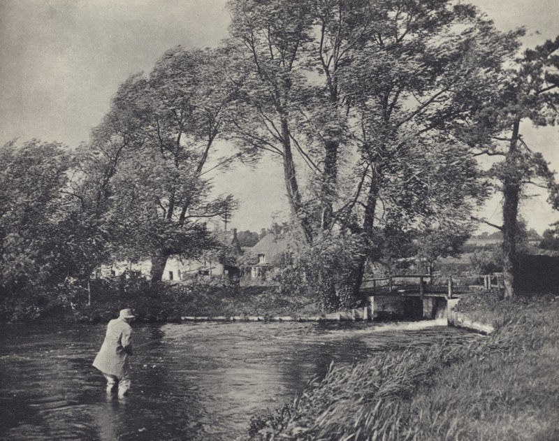 Pêche dans une tempête à Ramsbury - Edward Alfred Barton