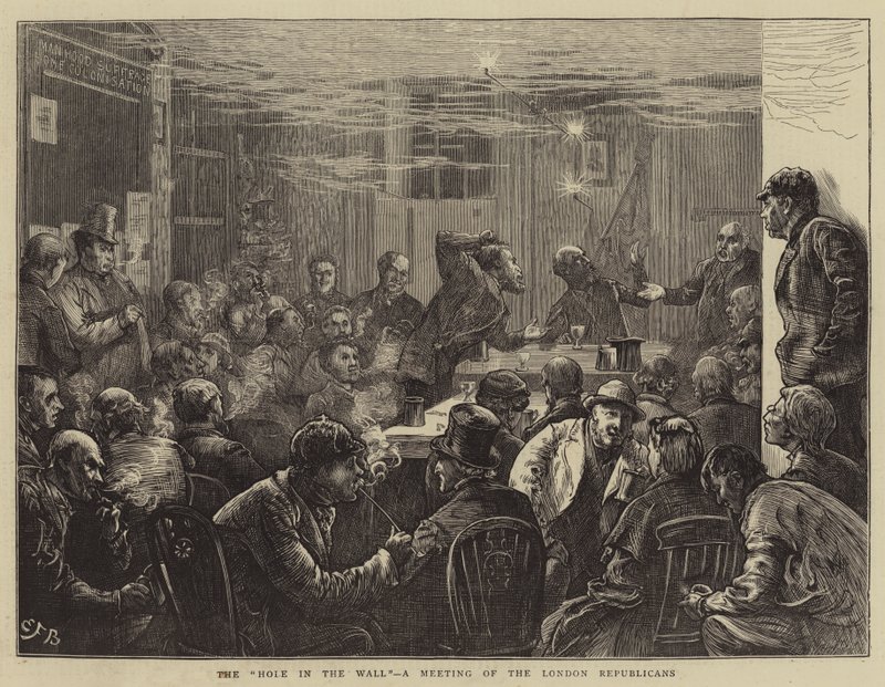 Le Trou dans le Mur, une réunion des Républicains de Londres - Edward Frederick Brewtnall