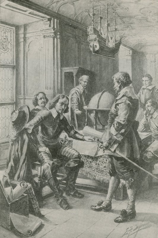 Robert Blake rend visite à Oliver Cromwell - Edward Frederick Skinner