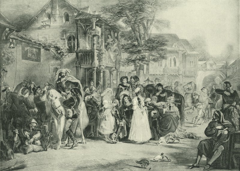 Chaucer et les pèlerins de Canterbury - Edward Henry Corbould