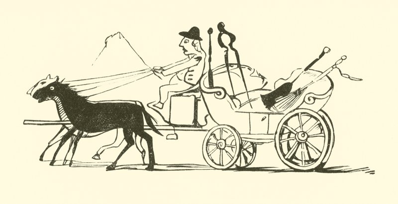 Le balai, la pelle, le tisonnier et les pincettes (gravure) - Edward Lear
