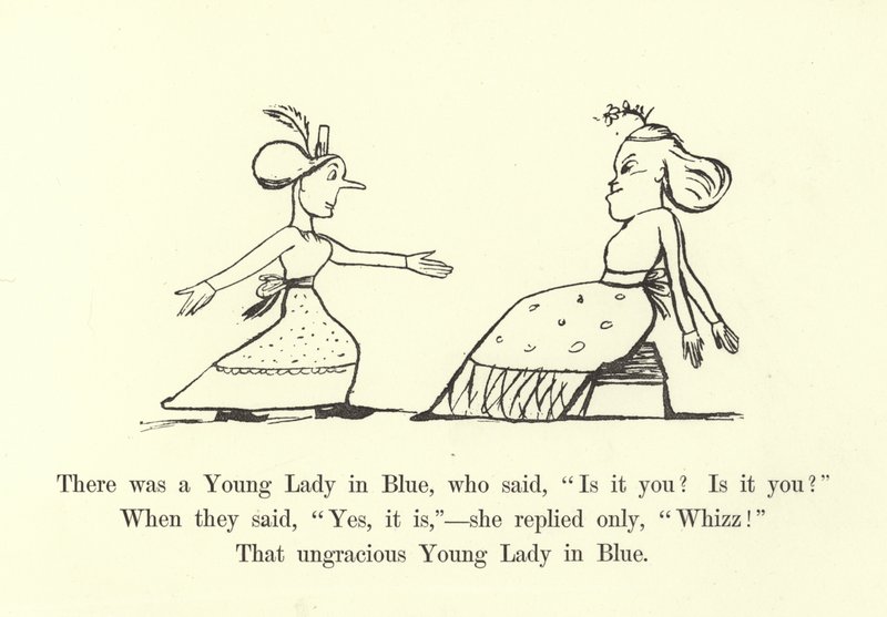 Il y avait une jeune dame en bleu, qui disait, Est-ce vous Est-ce vous - Edward Lear