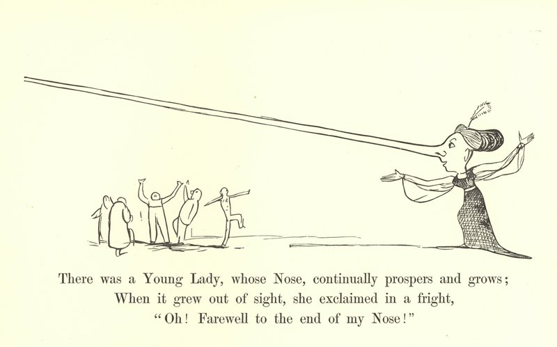 Il y avait une jeune dame, dont le nez prospère et grandit continuellement - Edward Lear